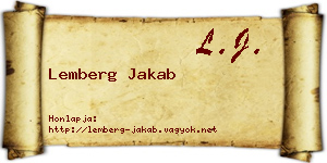 Lemberg Jakab névjegykártya